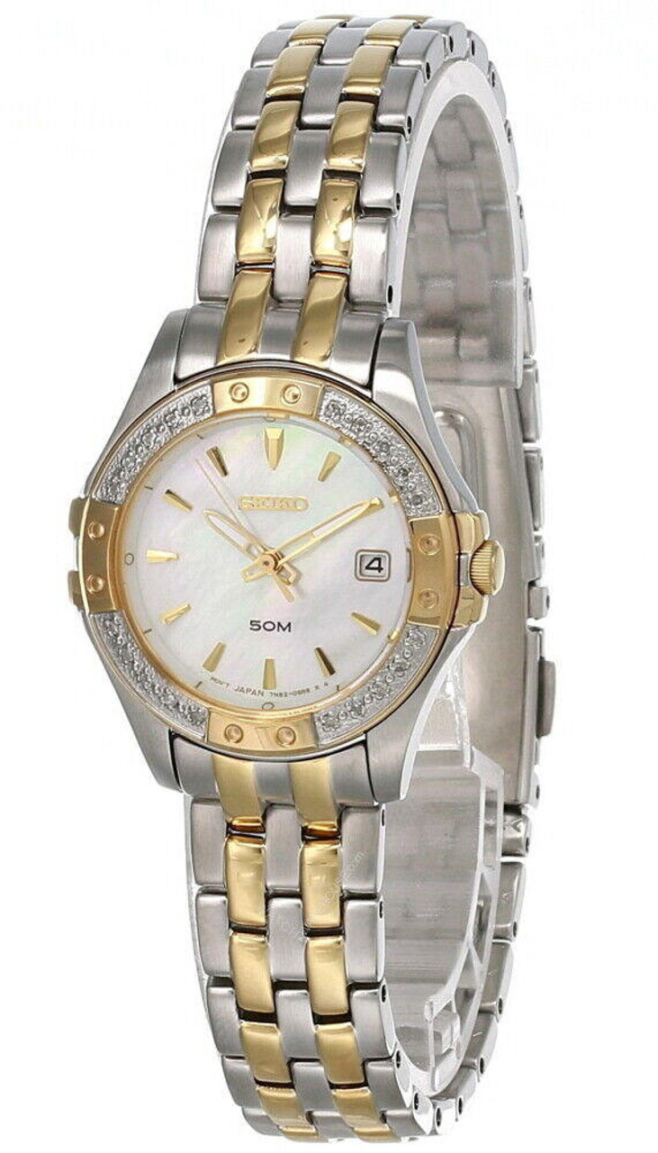 Seiko Silver Dial 2 Tone S Steel Women s Watch SXNR67 Fast