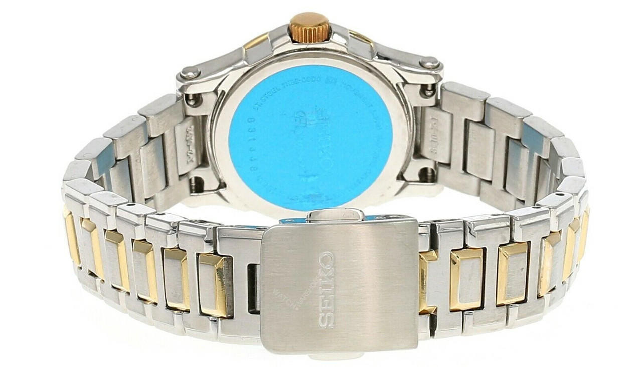 Seiko Blue Face Gold Toned Womens Watch! With Original Box Manual And Links  海外 即決 - スキル、知識