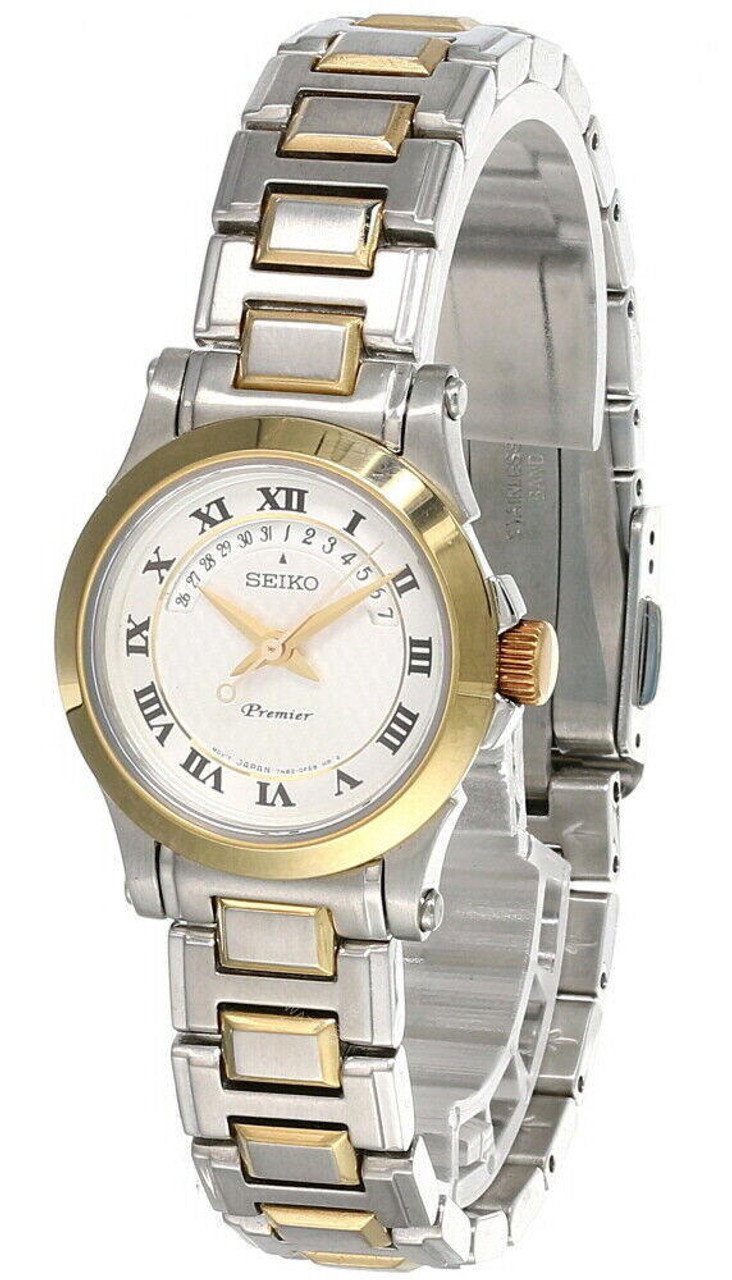 Seiko Premier Silver Dial Two-tone SS Women's Watch SXD678