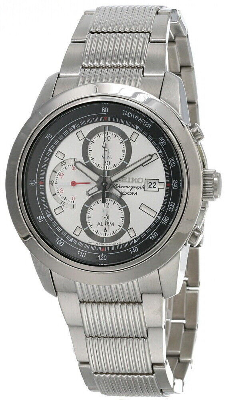 Seiko watches Seiko Alarm Chronograph Silver Dial Stainless Steel Men's Watch SNAB15 Seiko watches Seiko Alarm Chronograph Silver Dial Stainless Steel Men's Watch SNAB15