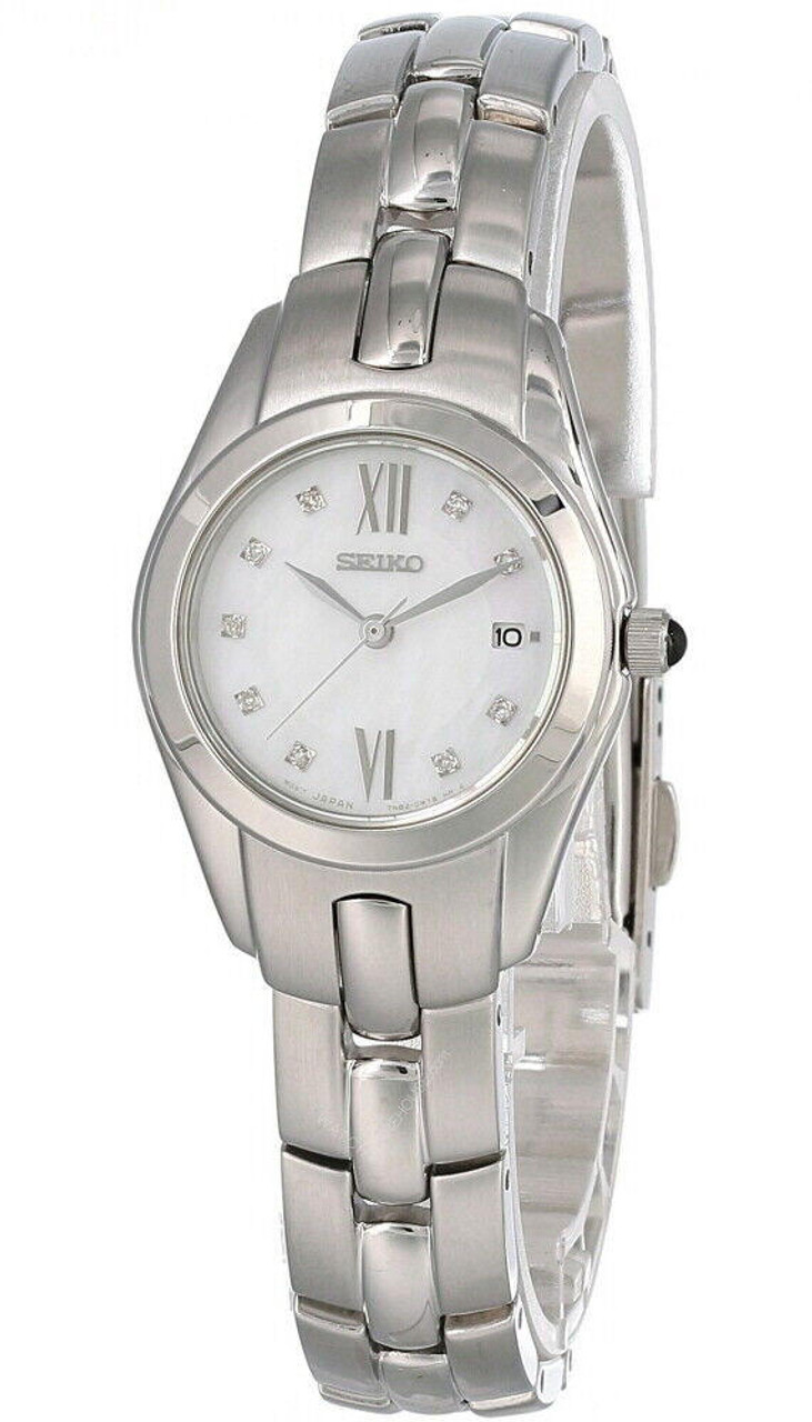 Seiko MOP Dial Silver-Tone SS Bracelet Women's Watch SXDB85