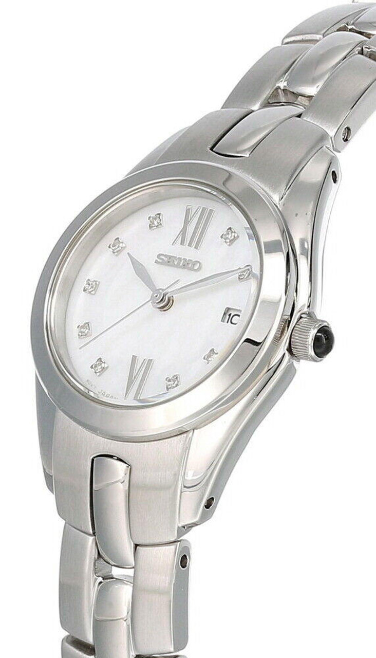 Seiko MOP Dial Silver-Tone SS Bracelet Women's Watch SXDB85