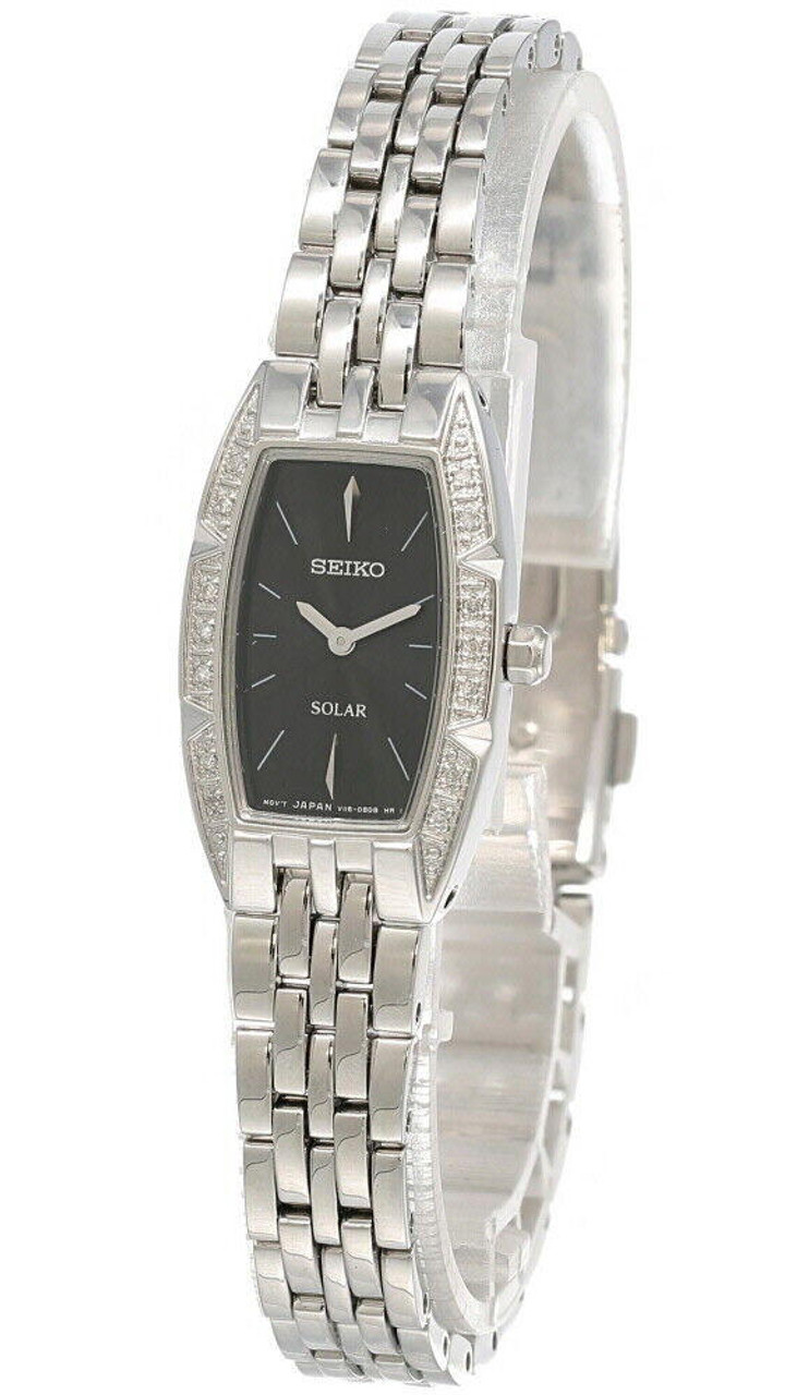 Seiko 17MM Black Dial Stainless Steel Women's Watch SUP149
