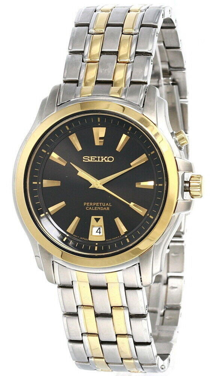 Seiko Black Dial 39MM Two-tone SS Men's Watch SNQ120 | Fast & Free US  Shipping | Watch Warehouse