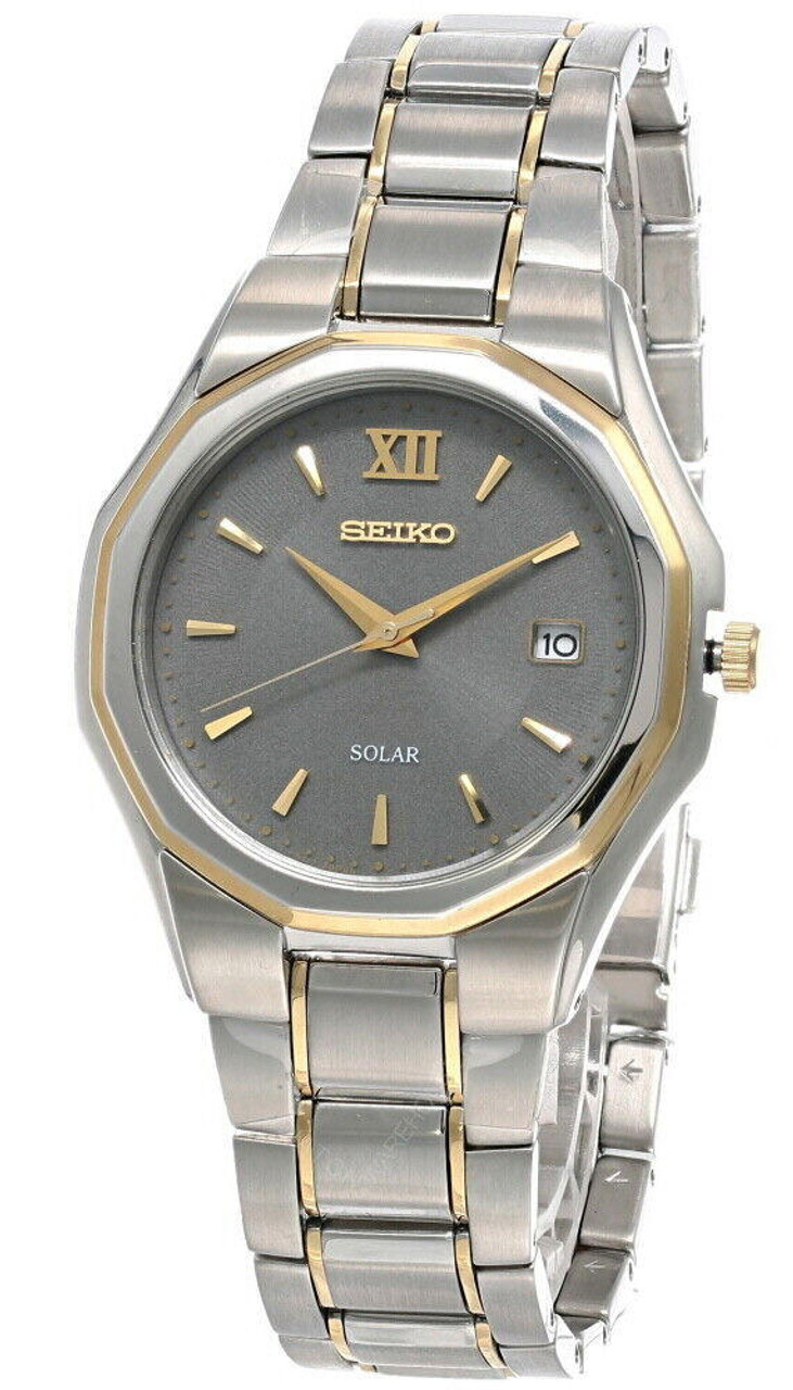 Seiko Gray Dial 37MM Two-tone SS Men's Watch SNE166