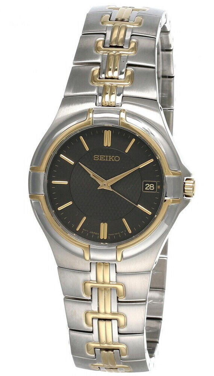 Seiko Gray Dial 37MM Two-tone SS Men's Watch SNE166 | Fast & Free