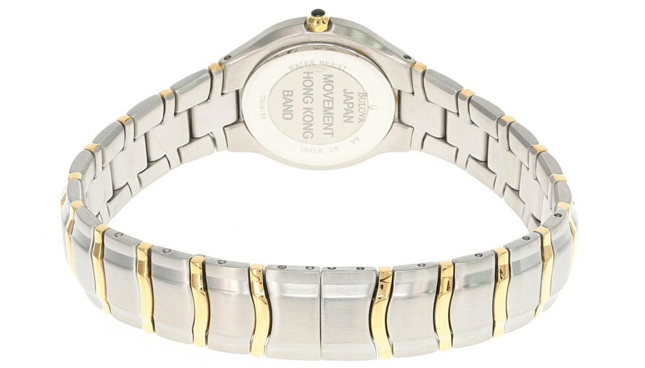 Bulova White Dial 2-Tone Stainless Steel Women