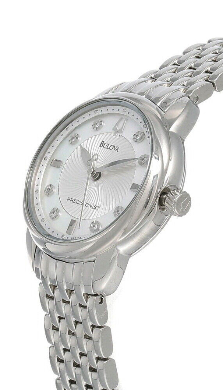 New Bulova Precisionist Brightwater MOP Dial SS Women's Watch 