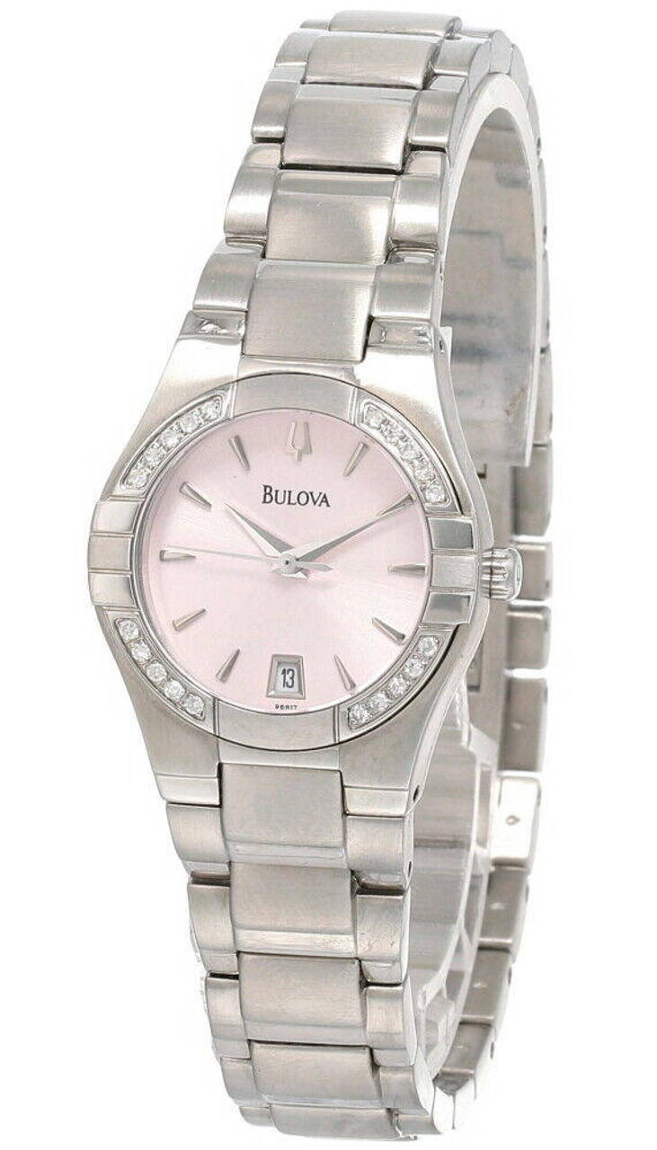 Bulova Light Pink Dial Stainless steel Women's Watch 96R17