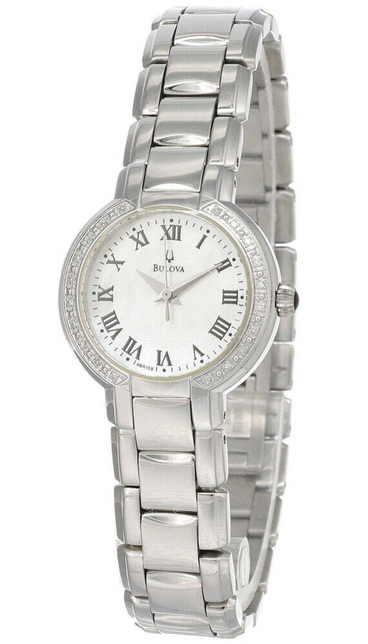 Bulova diamond sales bezel watch