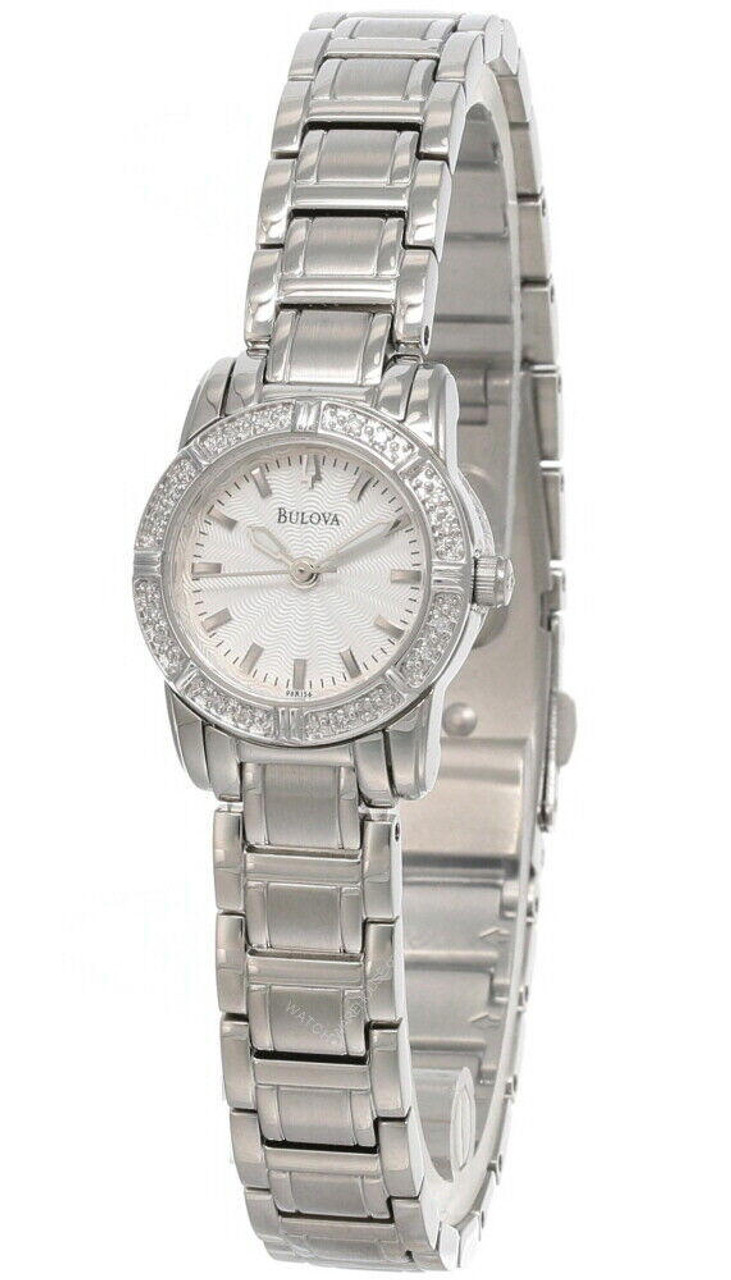 New Bulova 21MM Silver Dial Stainless Steel Women s Watch 96R156