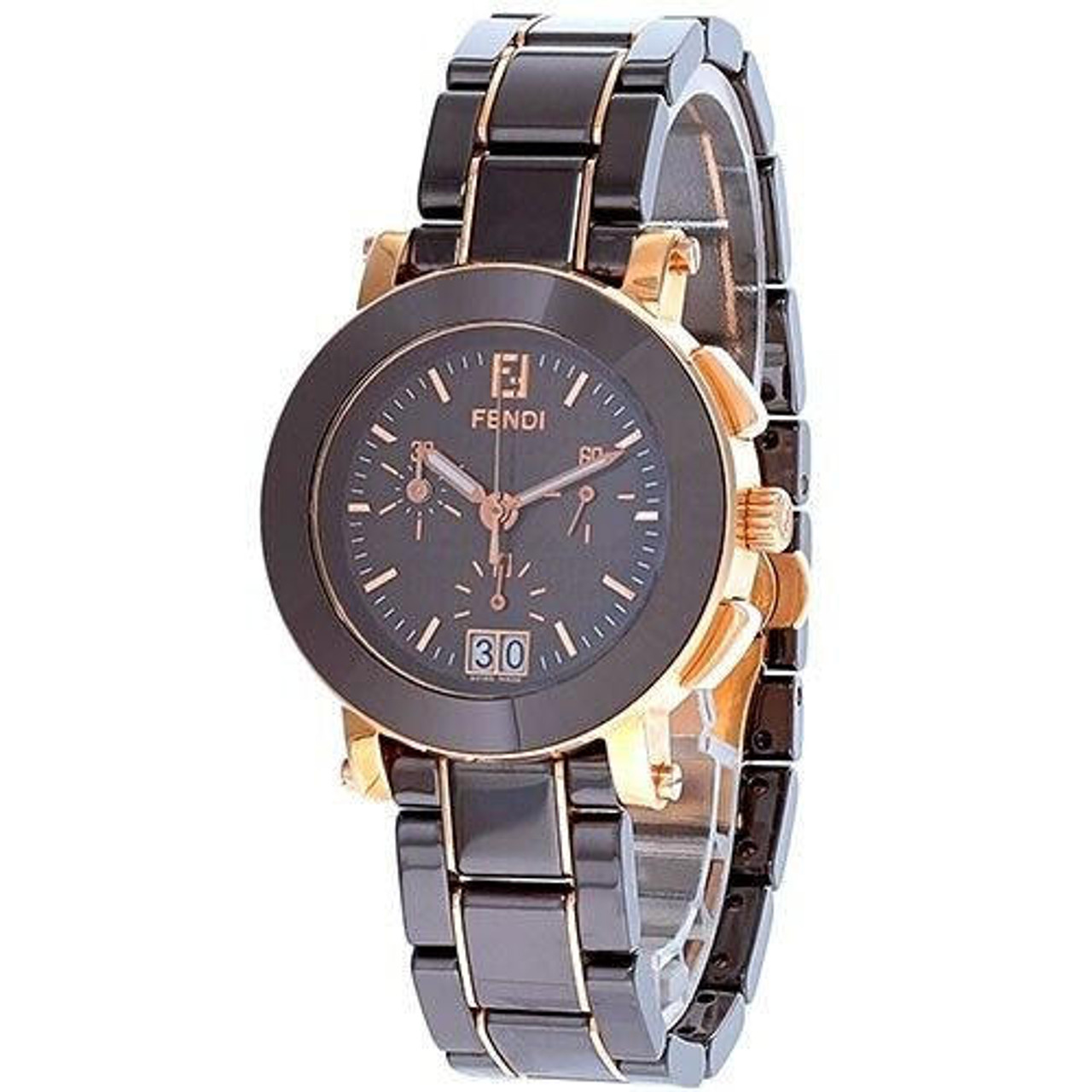 FENDI Brown Dial 38MM Ceramic Women's Watch F674120 | Fast & Free