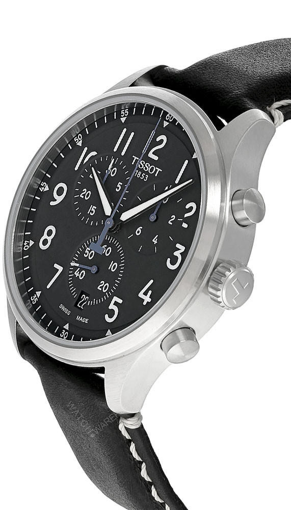 TISSOT CHRONO XL 45MM Anthracite Dial Leather Men's Watch T116