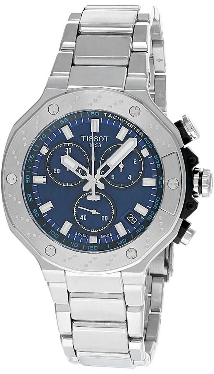 TISSOT T-Race CHRONO 45MM Quartz SS Blue Dial Men's Watch T141.417.11.041.00 / T1414171104100 TISSOT T-Race CHRONO 45MM Quartz SS Blue Dial Men's Watch T141.417.11.041.00 / T1414171104100