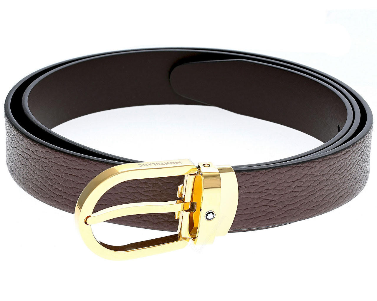 Montblanc Men's Horseshoe Buckle Leather Belt