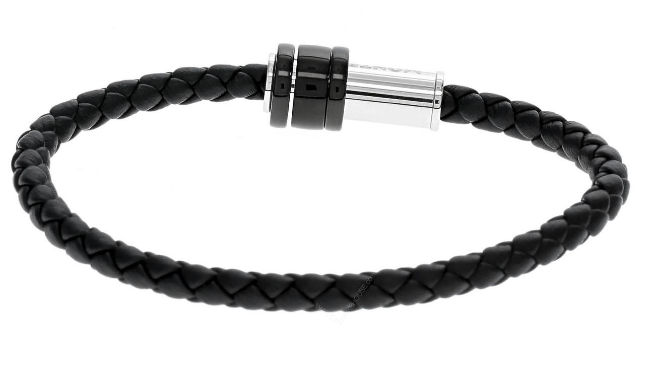 MONTBLANC Bracelet in woven grey leather  Grey Mens Bracelet  YOOX