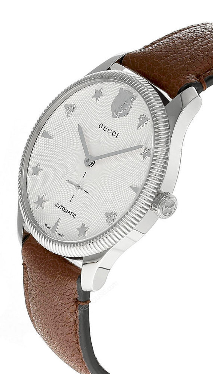 GUCCI G-Timeless 40MM AUTO White Guilloche Dial Men's Watch YA126361