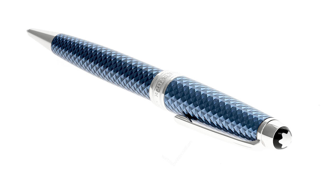 MONTBLANC Meisterstuck Glacier Solitaire Blue Ballpoint Pen 129409