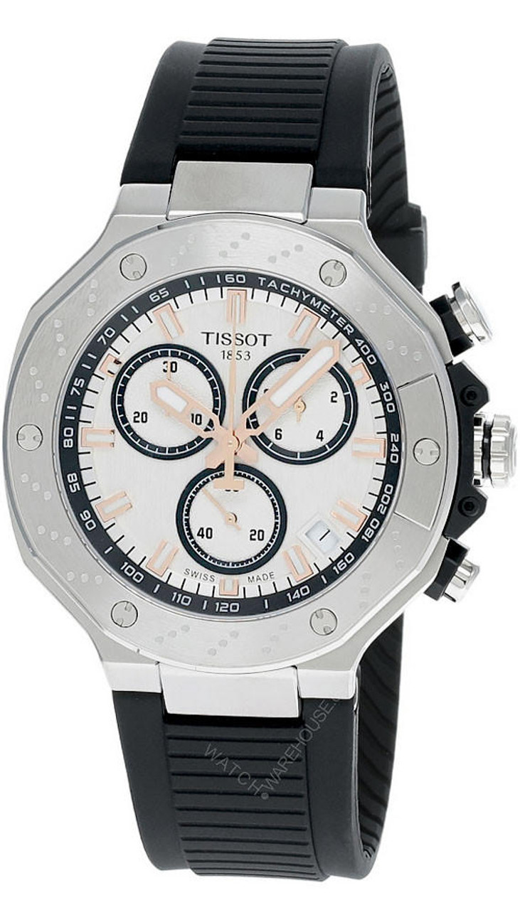 TISSOT T-Race CHRONO 45MM Quartz White Dial Rubber Men's Watch  T141.417.17.011.00