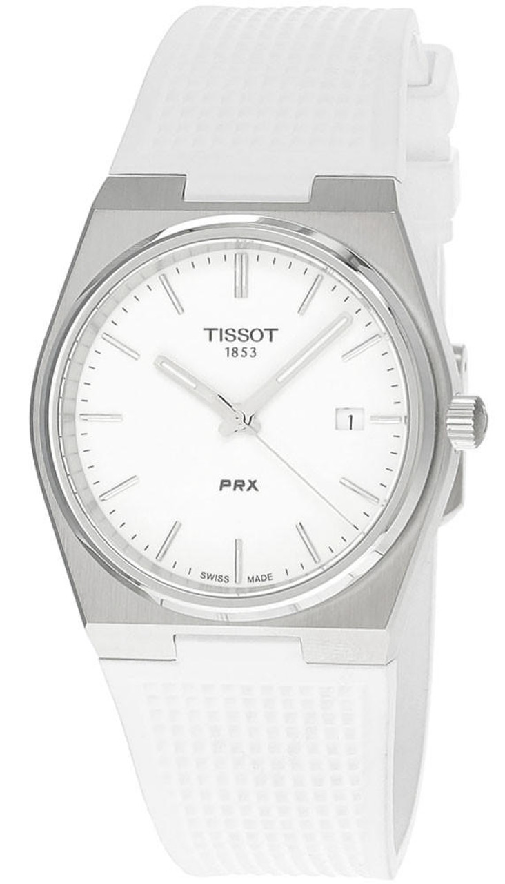 TISSOT PRX 40MM Quartz White/Fully Luminous Dial Rubber Men's Watch  T137.410.17.011.00