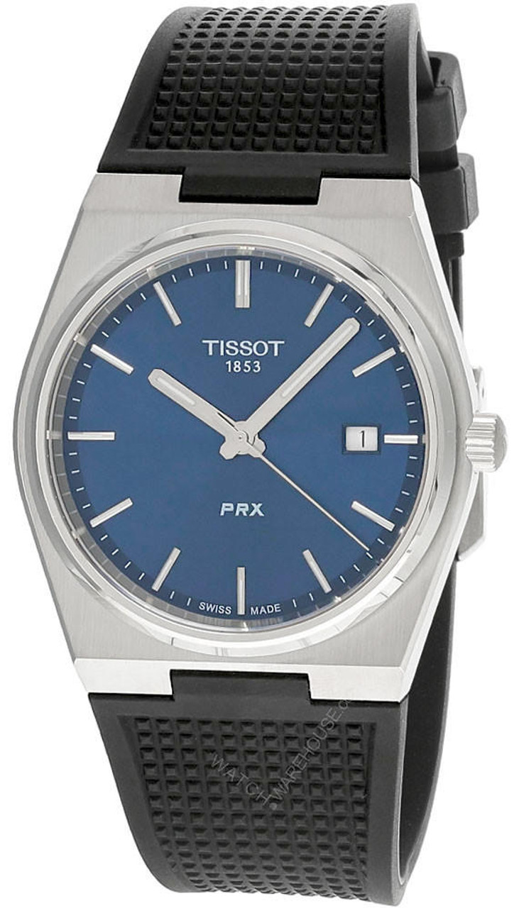 TISSOT PRX 40MM Quartz SS Blue Dial Rubber Men's Watch T137.410.17