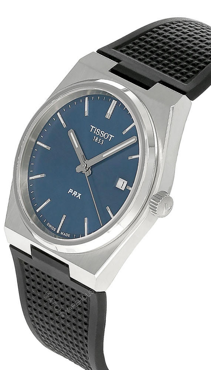 TISSOT PRX 40MM Quartz SS Blue Dial Rubber Men's Watch T137.410.17.041.00