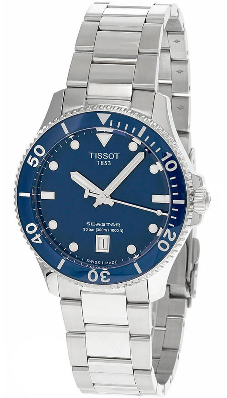 TISSOT Seastar 1000 40MM Quartz SS Blue Dial Men's Watch T120.410.11.041.00  | Fast u0026 Free US Shipping | Watch Warehouse