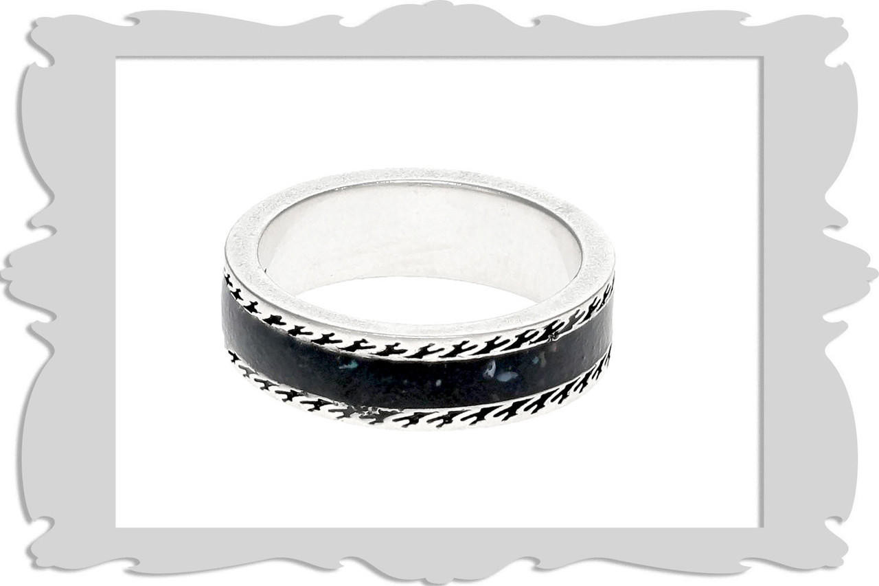 ★人気★ Gucci Interlocking G Ring Black Silver GUCCI Interlocking G Black Enamel Sterling Silver Ring