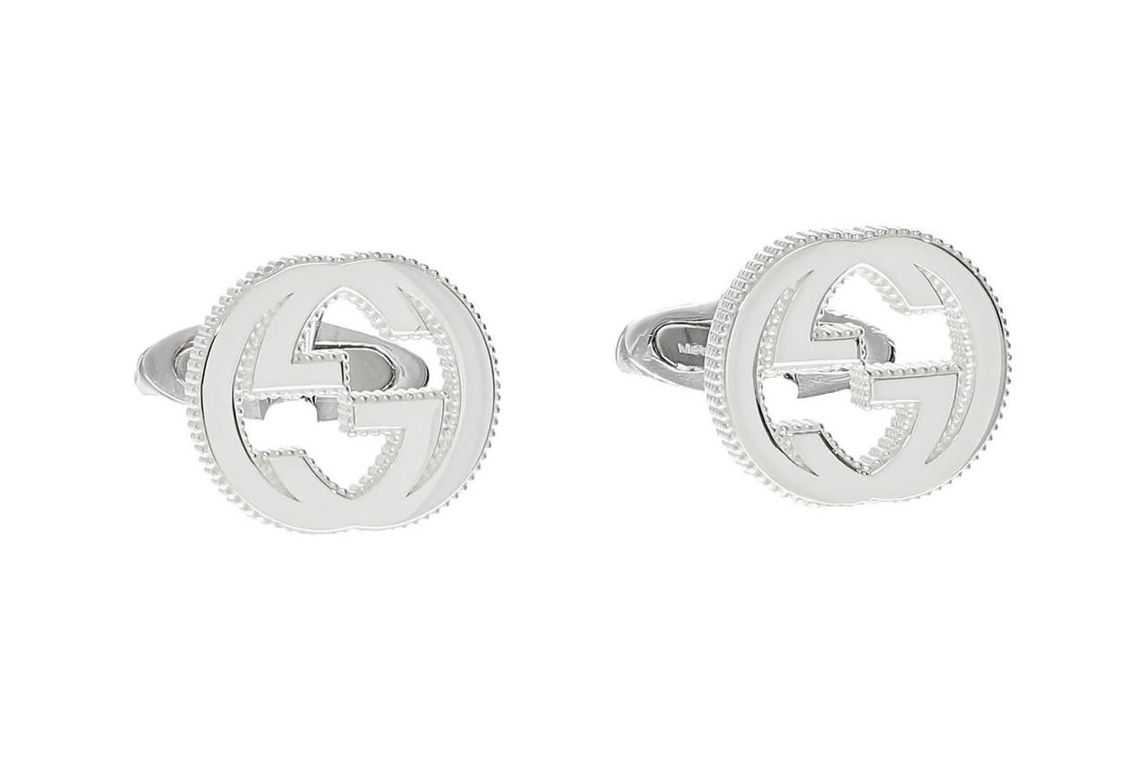Gucci Trademark rectangular cufflinks in silver-YBE01109900100U