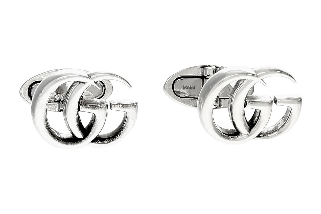 Gucci Interlocking G Stainless Steel Black Enamel Ring