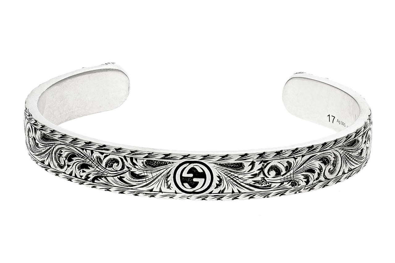 GUCCI Sterling Silver Feline Head Cuff Bracelet YBA4335750010