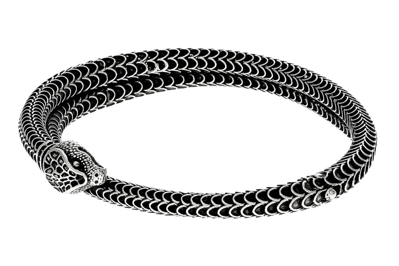 GUCCI Garden Sterling Silver Snake Bracelet YBA5772830010