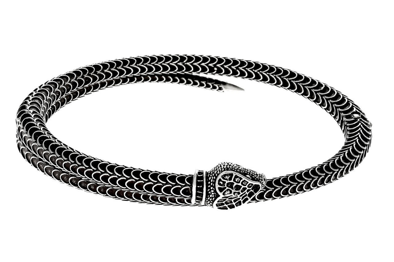GUCCI Garden Sterling Silver Snake Bracelet YBA5772830010