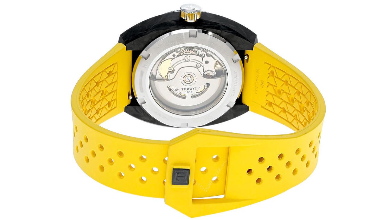 TISSOT Sideral S Powermatic 80 41MM Yellow Rubber Men's Watch T145