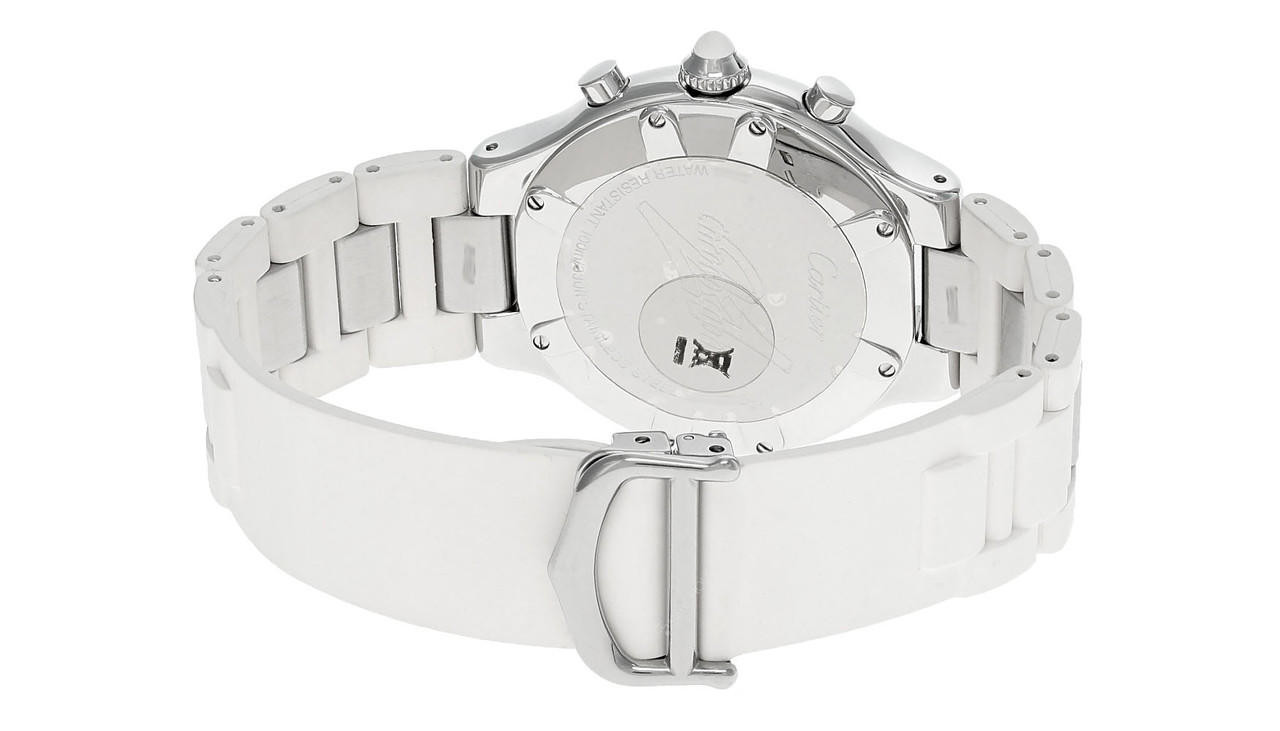 Cartier Watch Must 21 Chronoscaph SM SS Rubber Chronograph White Cartier Must 21 Chronoscaph – Analog:Shift main image 2