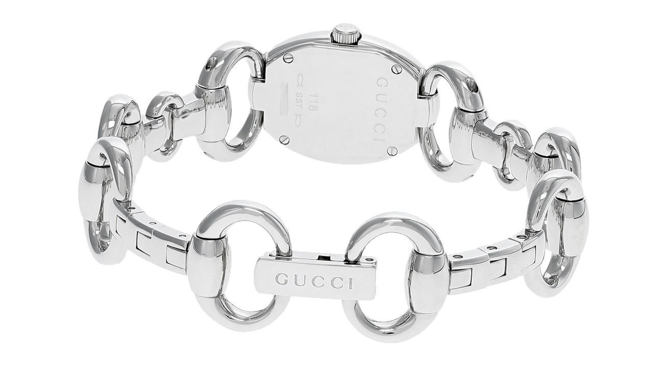 GUCCI 118 Tornabuoni Diamond S-Steel Black Dial Women's Watch