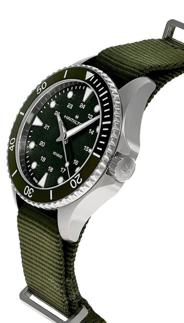 HAMILTON Khaki Navy Scuba 37MM Quartz Green Dial Men's Watch H82241961