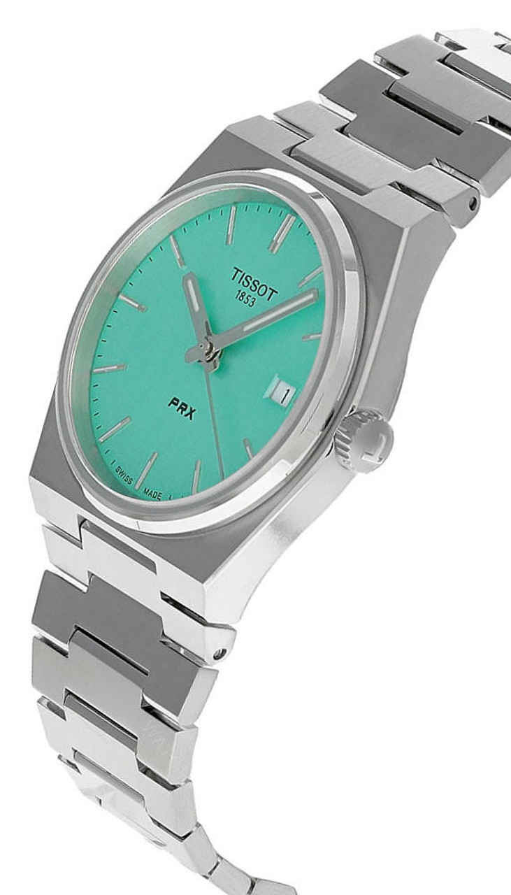 TISSOT PRX 35MM Quartz SS Light Green Dial Unisex Watch T137 ...