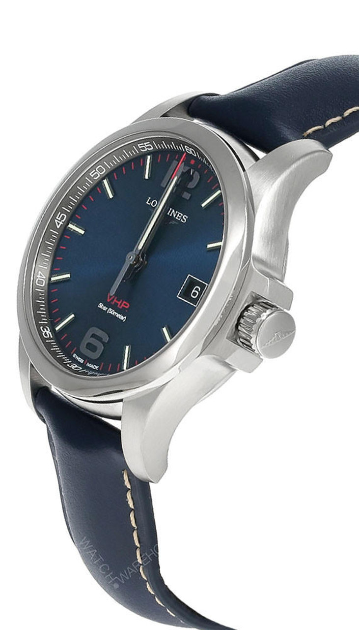 LONGINES Conquest V.H.P 41MM Blue Leather Men's Watch L3.716.4