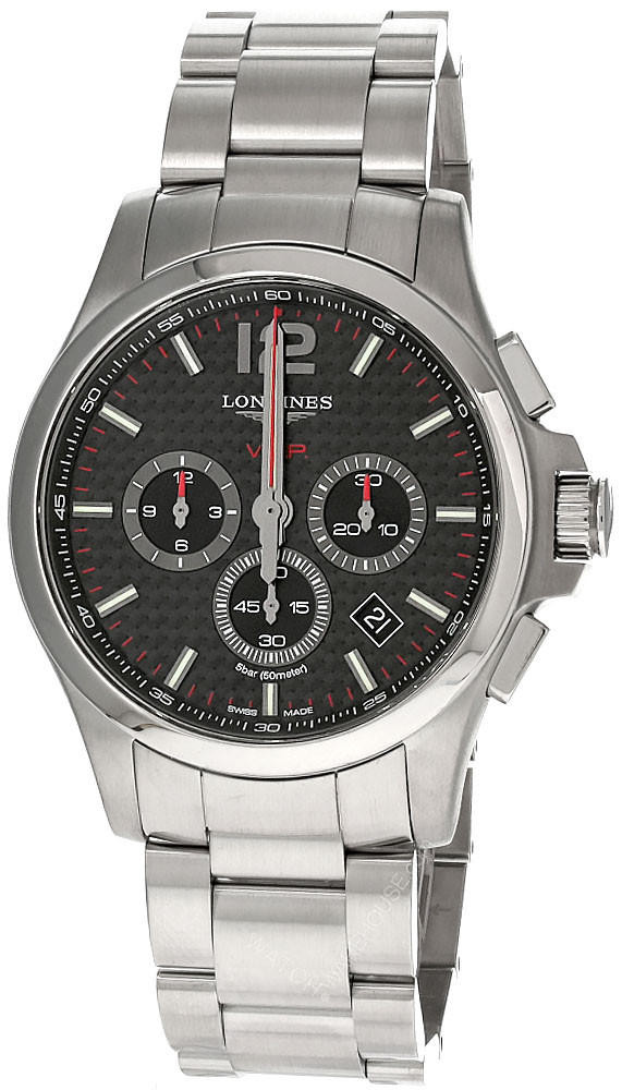 LONGINES Conquest CHRONO SS 44MM Black Dial Men's Watch L3.727.4