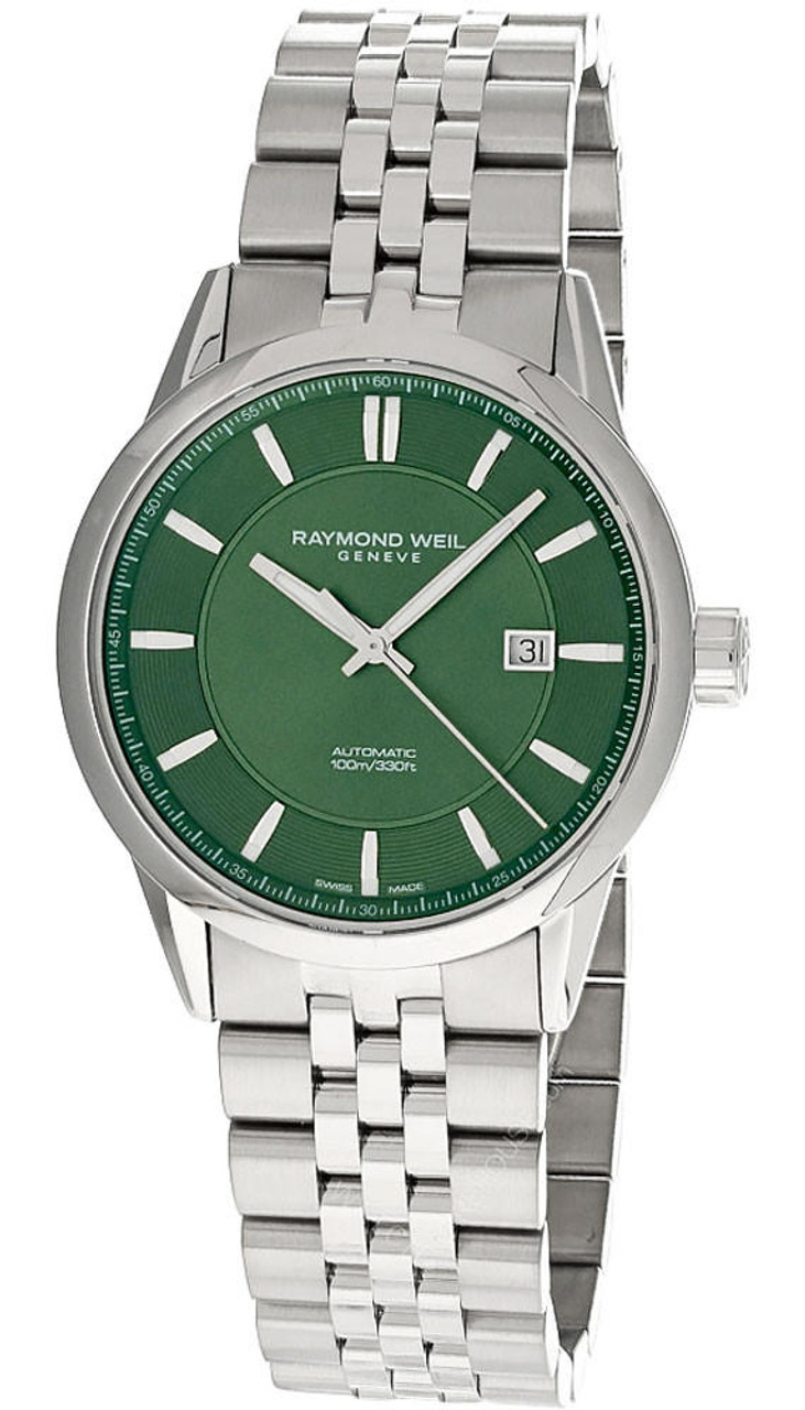 RAYMOND WEIL Freelancer 42MM SS AUTO Green Dial Men s Watch 2731