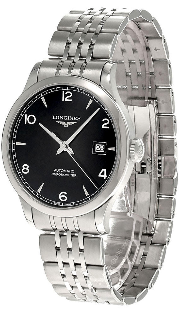 LONGINES Record 38.5MM AUTO SS Black Dial Men's Watch L2.820.4.56.6 / L28204566