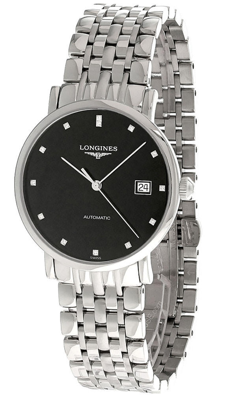 LONGINES Elegant AUTO 37MM SS Black Dial Men's Watch L4.810.4.57.6 | Fast &  Free US Shipping | Watch Warehouse