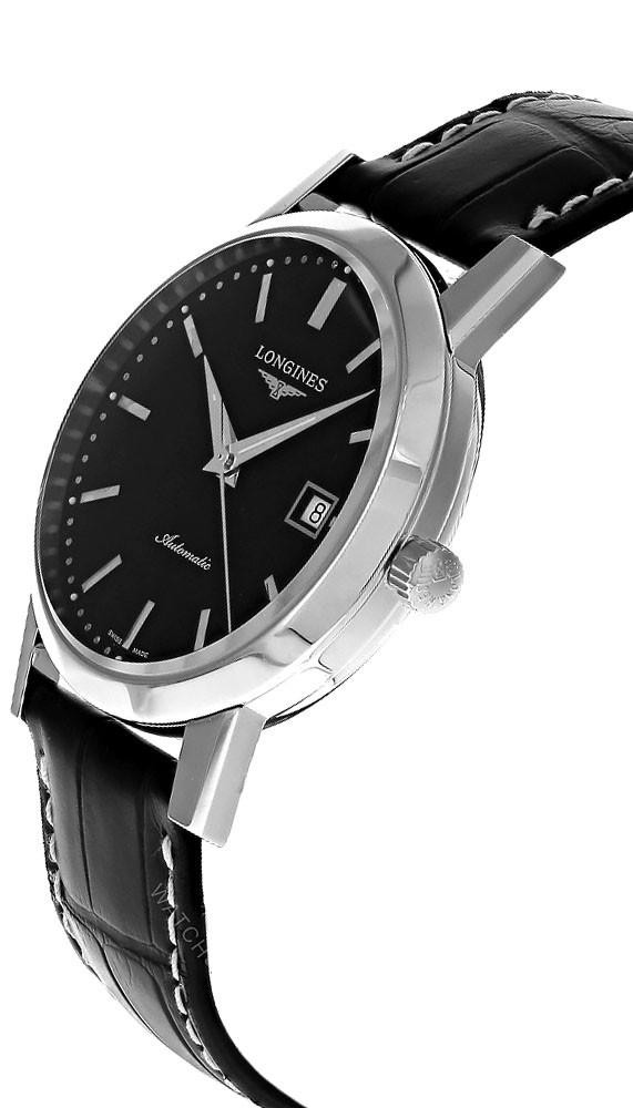 LONGINES Classic Automatic 40MM Black Dial Leather Men's Watch L4