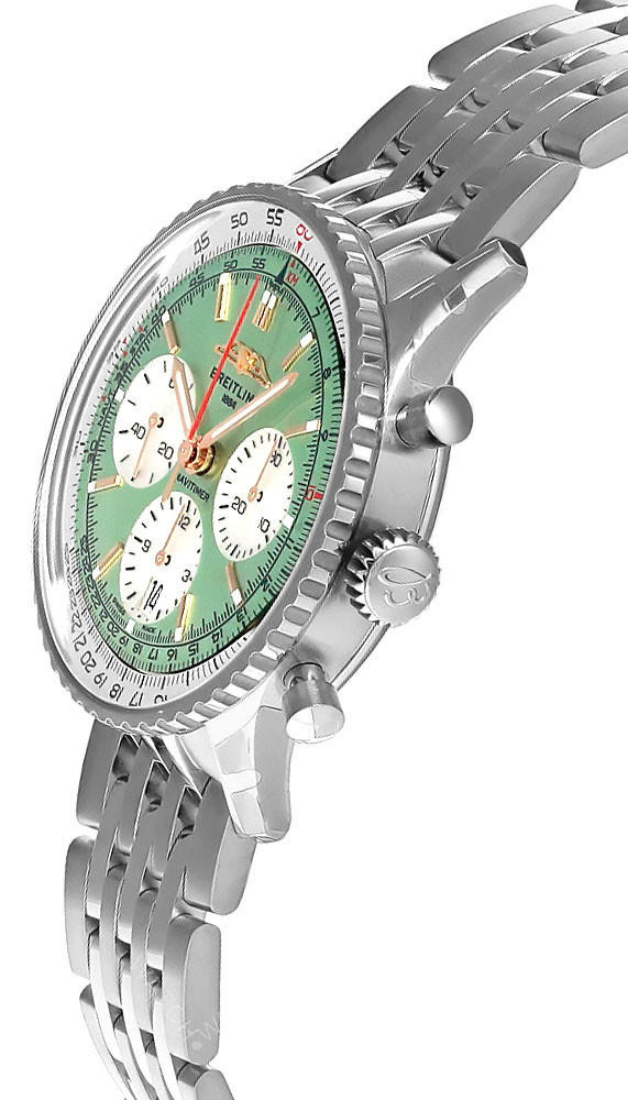 フランクリンミント Breitling Navitimer Watch with Mint Green Dial | Fink's
