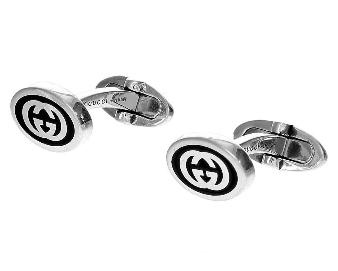 ゆっきん GUCCI Sterling Silver & Black Enamel Interlocking G
