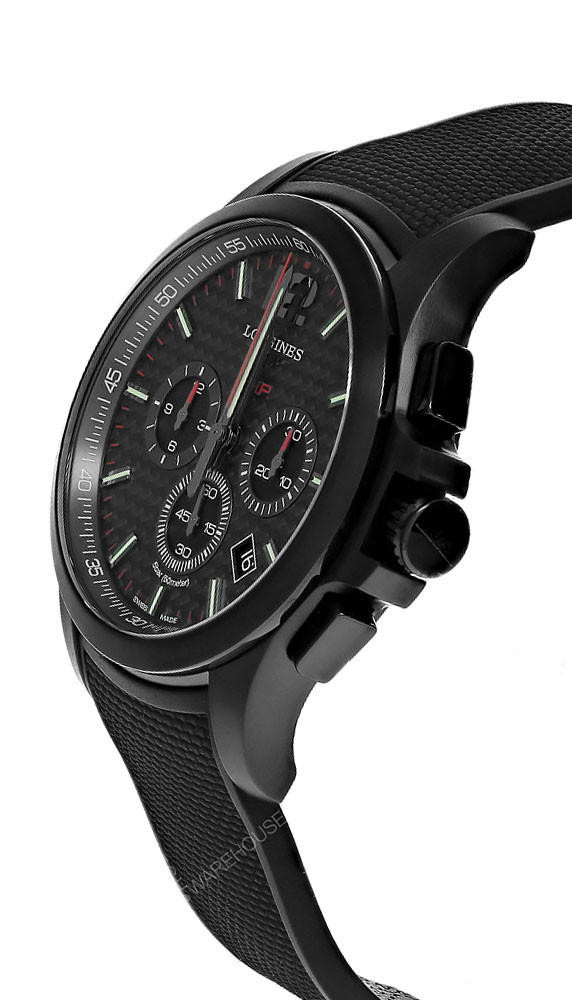 LONGINES Conquest V.H.P クロノグラフ クォーツ 中古 LONGINES Conquest V.H.P. CHRONO 42MM Black Rubber Men's Watch L3