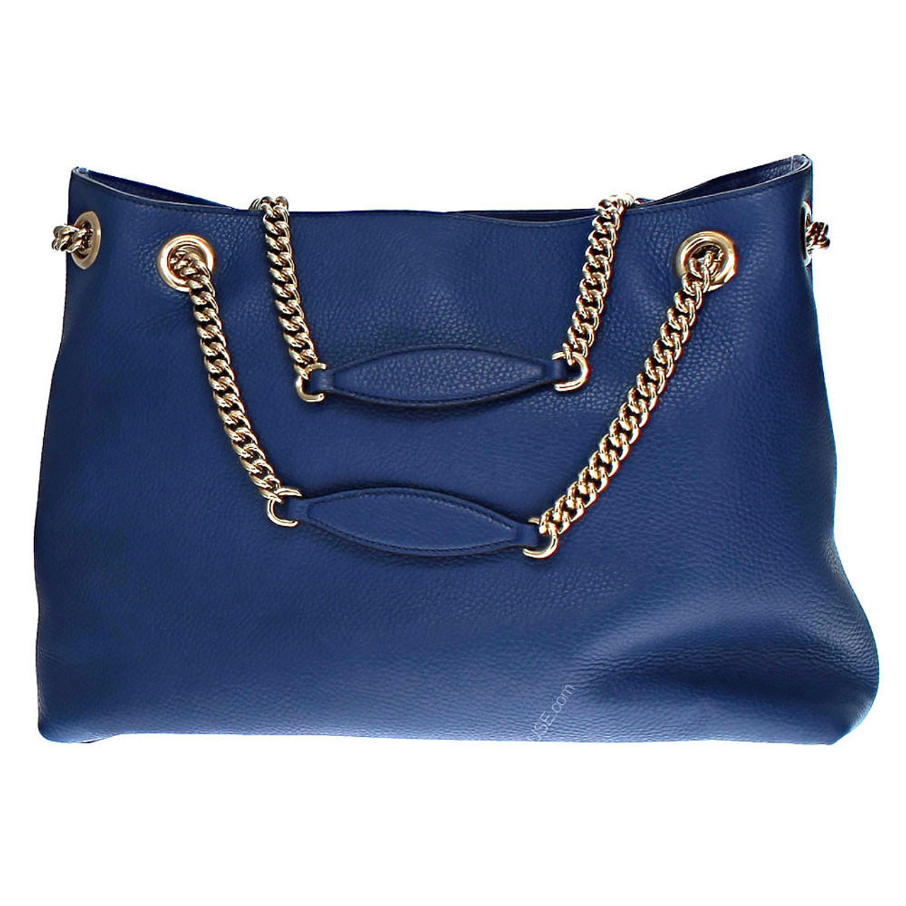 GUCCI Soho Leather With Tassel Blue Shoulder Bag 536196