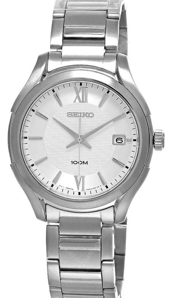 SEIKO 100M 38MM Quartz SS Silver Dial Men's Watch SGEF67P1 Fast
