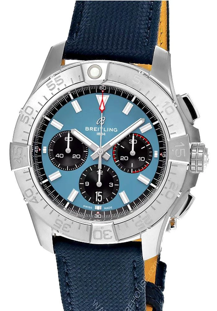 Breitling watches BREITLING Avenger B01 44MM Blue Dial Leather Men's Watch AB0147101C1X1